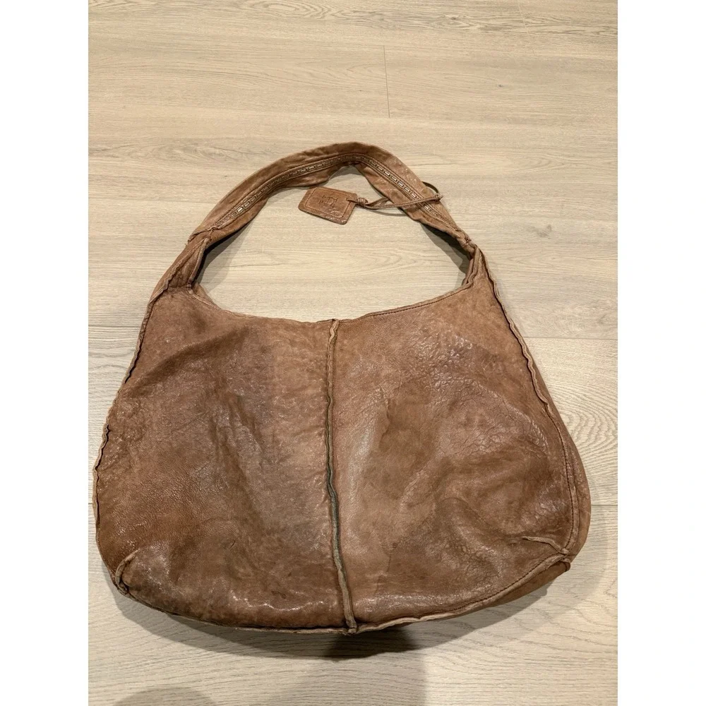 Olivia Harris Pillow Washed‎ Lambskin Hobo Brown Boho Bag Purse Y2K Leather VTG